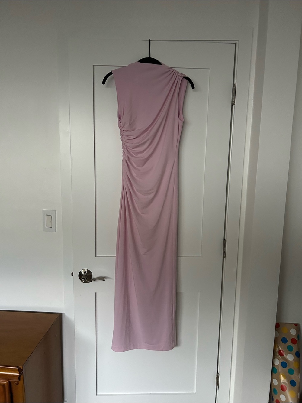 Zara Dusky Pink Sleeveless Ruched Maxi Dress